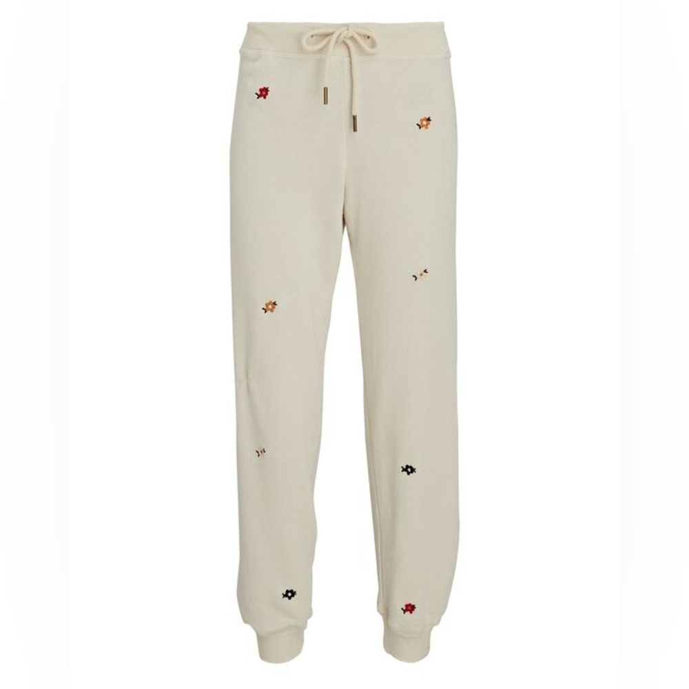 THE GREATThe Cropped Floral Embroidery Joggers